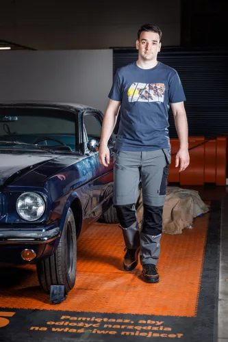 Neo Tools Munkásnadrág Mix&Match, 4 irányú sztreccs, 230g/m2, külső csavarzsebek, Cordura erősítés, szürke-fekete, S