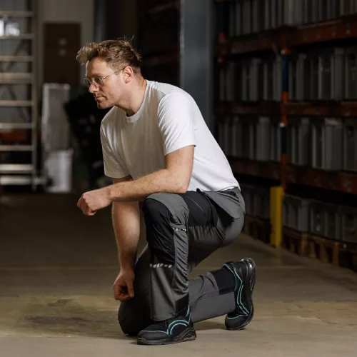 Neo Tools Munkásnadrág Mix&Match, 4 irányú sztreccs, 230g/m2, külső csavarzsebek, Cordura erősítés, szürke-fekete, XS