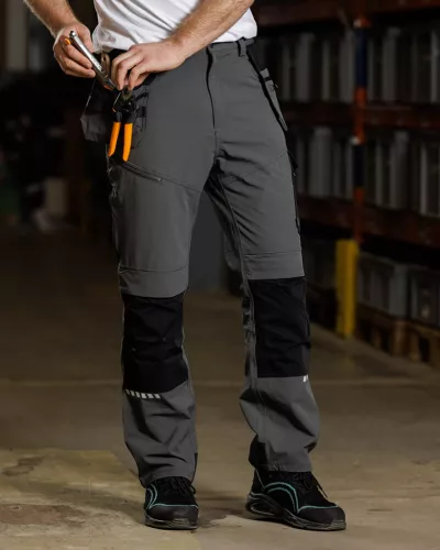 Neo Tools Munkásnadrág Mix&Match, 4 irányú sztreccs, 230g/m2, külső csavarzsebek, Cordura erősítés, szür.-fekete, XXXL