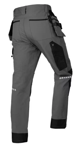 Neo Tools Munkásnadrág Mix&Match, 4 irányú sztreccs, 230g/m2, külső csavarzsebek, Cordura erősítés, szür.-fekete, XXXL