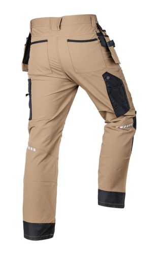 Neo Tools Munkásnadrág Mix&Match, 4 irányú sztreccs, 230g/m2, külső csavarzsebek, Cordura erősítés, bézs-fekete, XS