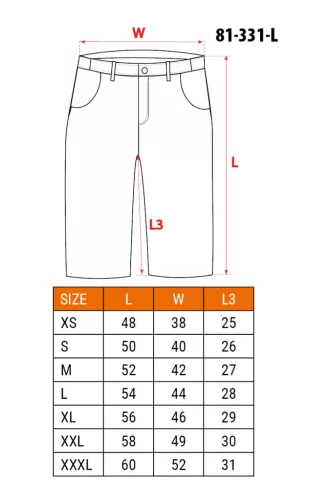 Neo Tools Munkás rövidnadrág, 100% pamut, L