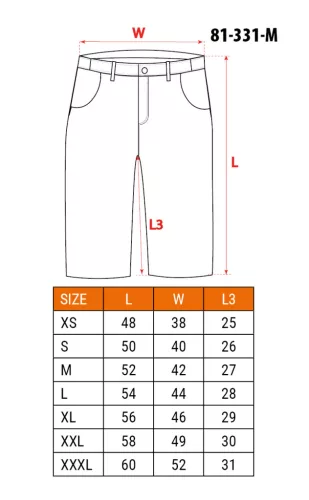Neo Tools Munkás rövidnadrág, 100% pamut, M