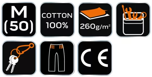 Neo Tools Munkás rövidnadrág, 100% pamut, M