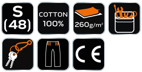 Neo Tools Munkás rövidnadrág, 100% pamut, S