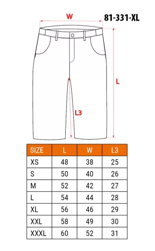 Neo Tools Munkás rövidnadrág, 100% pamut, XL