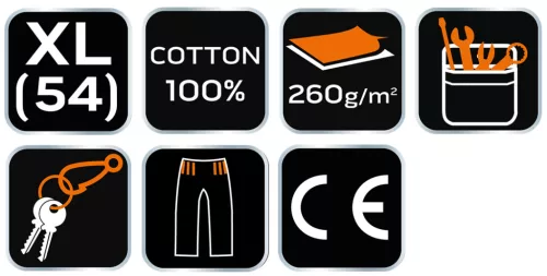 Neo Tools Munkás rövidnadrág, 100% pamut, XL