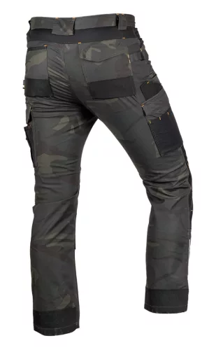 Neo Tools Munkásnadrág Mix&Match Canvas, 280g/m2, külső zsebek, Cordura részek, fényvisszav. betétek, zöld-terep, L