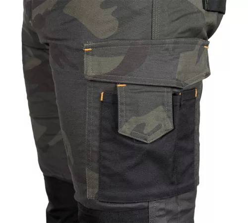 Neo Tools Munkásnadrág Mix&Match Canvas, 280g/m2, külső zsebek, Cordura részek, fényvisszav. betétek, zöld-terep, XXL