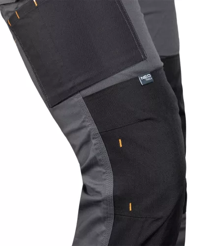 Neo Tools Munkásnadrág Mix&Match Canvas, 280g/m2, külső zsebek, Cordura részek, fényvisszav. betétek, szürke-fek., M