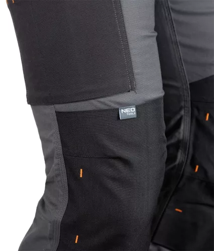 Neo Tools Munkásnadrág Mix&Match Canvas, 280g/m2, külső zsebek, Cordura részek, fényvisszav. betétek, szürke-fek., XL