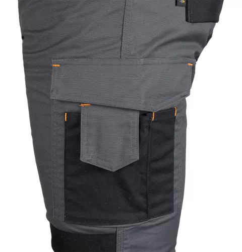 Neo Tools Munkásnadrág Mix&Match Canvas, 280g/m2, külső zsebek, Cordura részek, fényvisszav. betétek, szürke-fek., XXXL