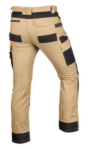 Neo Tools Munkásnadrág Mix&Match Canvas, 280g/m2, külső zsebek, Cordura részek, fényvisszav. betétek, bézs-fek., XXL