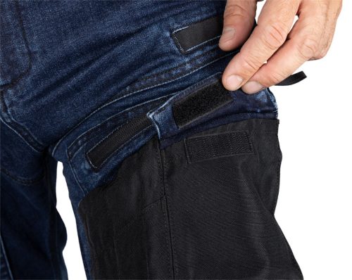 Neo Tools Farmer munkásnadrág, Denim, 82% pamut, Oxford szövet, térdvédő betét, cippzáras zsebek, kék-fekete, XL