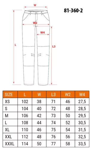 Neo Tools Farmer munkásnadrág, Denim, 82% pamut, Oxford szövet, térdvédő betét, cippzáras zsebek, szürke-fekete, XXXL