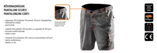Neo Tools Munkás rövidnadrág, Basic, XXL/60