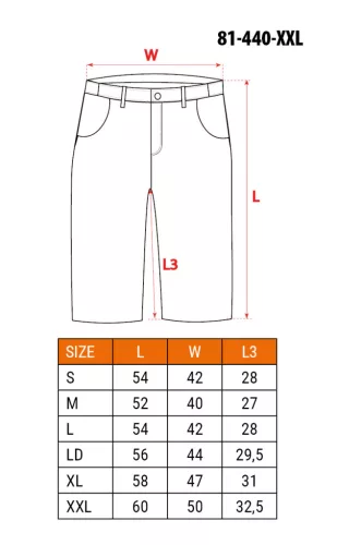 Neo Tools Munkás rövidnadrág, Basic, XXL/60