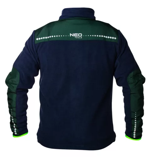 Neo Tools Polár munkavédelmi kabát, Premium, kék, Cordura megerősítésekkel, M