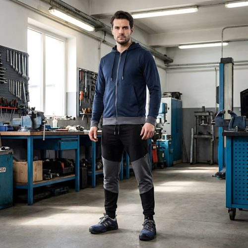 Neo Tools Munkavédelmi pulóver kapucnival Comfort, sötétkék, 60% poliészter 40% műselyem, M