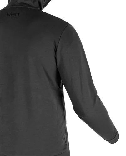 Neo Tools Munkavédelmi pulóver kapucnival Comfort, szürke, 57% pamut, 39% poliészter, XL