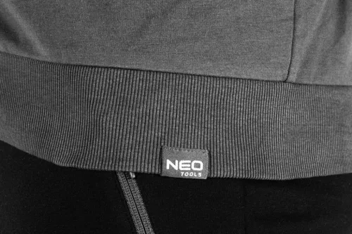 Neo Tools Munkavédelmi pulóver kapucnival Comfort, szürke, 57% pamut, 39% poliészter, XXXL