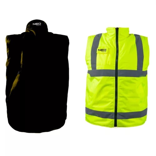 Neo Tools Kifordítható láthatósági munkavédelmi mellény, L