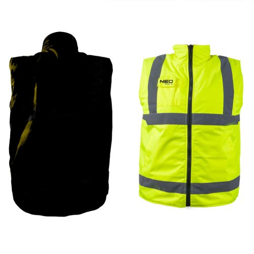 Neo Tools Kifordítható láthatósági munkavédelmi mellény, S