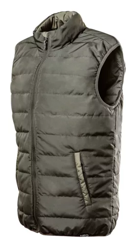 Neo Tools Kifordítható olíva munkavédelmi mellény, CAMO, 100% poliészter, 80g/m2, XL