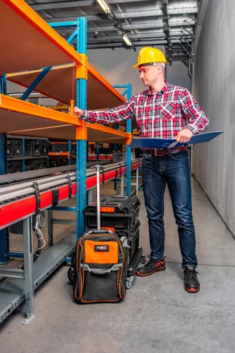 Neo Tools Flanel munkaing, piros-fekete-fehér, 100% pamut, S