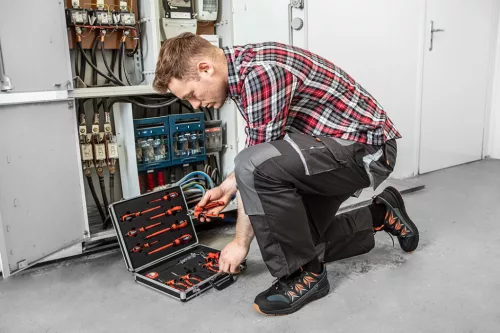 Neo Tools Flanel munkaing, piros-fekete-fehér, 100% pamut, XL