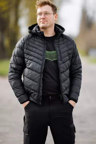 Neo Tools Téli munkavédelmi kabát, Mix&Match, steppelt-szigetelt anyag, könnyű, fekete, L