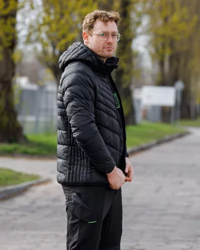 Neo Tools Téli munkavédelmi kabát, Mix&Match, steppelt-szigetelt anyag, könnyű, fekete, L