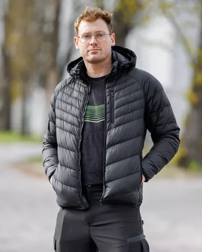 Neo Tools Téli munkavédelmi kabát, Mix&Match, steppelt-szigetelt anyag, könnyű, fekete, L