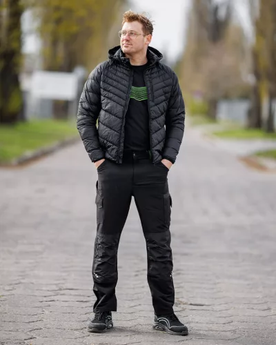 Neo Tools Téli munkavédelmi kabát, Mix&Match, steppelt-szigetelt anyag, könnyű, fekete, XL