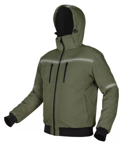 Neo Tools Téli munkavédelmi kabát, Outdoor, hőszigetelt, kapucnis, zöld, XXXL