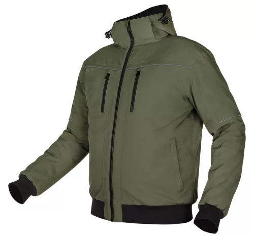 Neo Tools Téli munkavédelmi kabát, Outdoor, hőszigetelt, kapucnis, zöld, XXXL