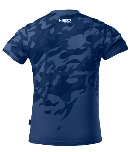 Neo Tools Munkavédelmi póló, CAMO Navy, tengerészkék, terepmintás, 100% pamut, M