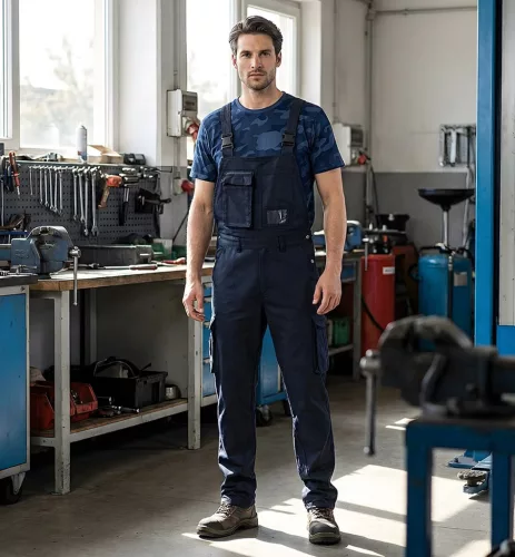 Neo Tools Munkavédelmi póló, CAMO Navy, tengerészkék, terepmintás, 100% pamut, XL