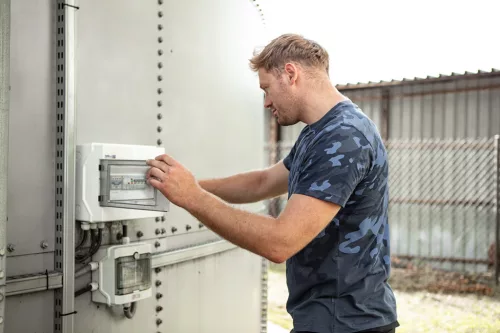 Neo Tools Munkavédelmi póló, CAMO Navy, tengerészkék, terepmintás, 100% pamut, XXL