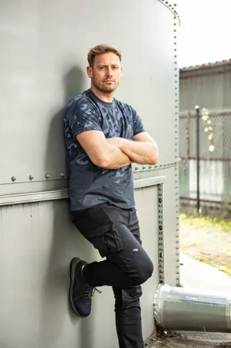 Neo Tools Munkavédelmi póló, CAMO Navy, tengerészkék, terepmintás, 100% pamut, XXXL