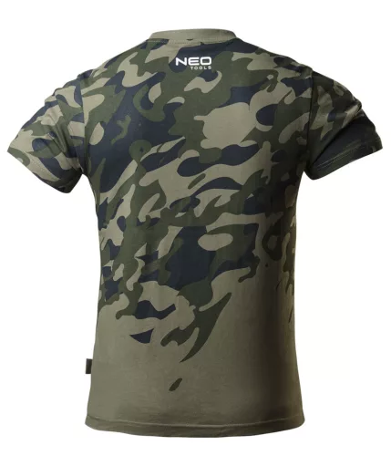 Neo Tools Munkavédelmi póló, CAMO, terepmintás, olíva, 100% pamut, 180g/m2, S