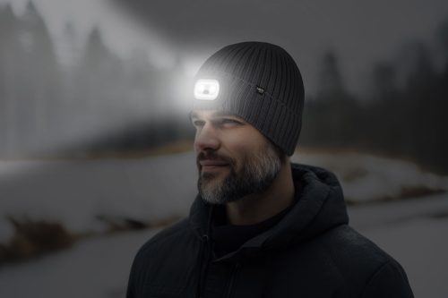 Neo Tools Kötött munkasapka, beépített RGB LED lámpával, színes világítás