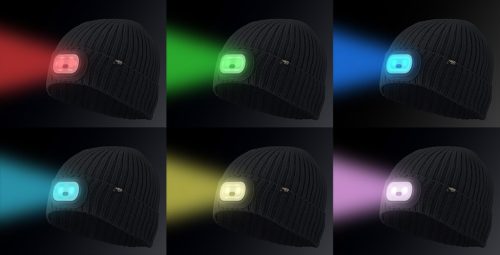 Neo Tools Kötött munkasapka, beépített RGB LED lámpával, színes világítás