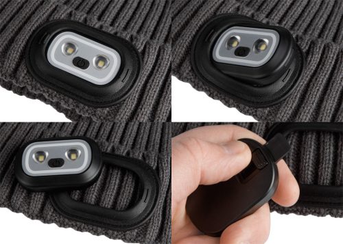 Neo Tools Kötött munkasapka, beépített RGB LED lámpával, színes világítás