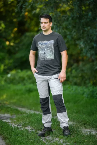 Neo Tools Munkavédelmi póló, Outdoor, hegyek, fekete, 100% pamut, 180g/m2, S