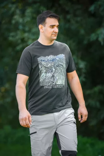 Neo Tools Munkavédelmi póló, Outdoor, hegyek, fekete, 100% pamut, 180g/m2, XXXL