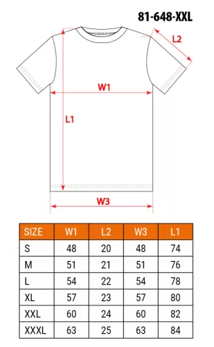 Neo Tools Munkavédelmi póló, piros, 100% pamut, 180g/m2, XXL