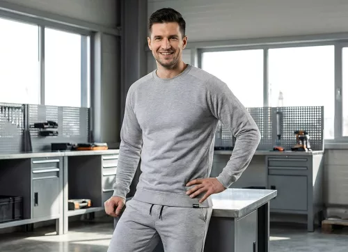 Neo Tools Melegítő felső Comfort, szürke, 79% pamut, S