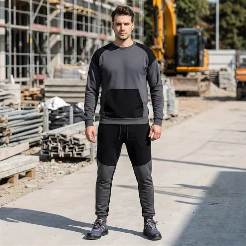 Neo Tools Munkavédelmi pulóver Comfort, szürke-fekete, 57% pamut, 39% poliészter, M