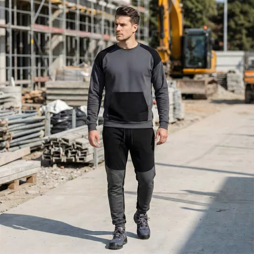 Neo Tools Munkavédelmi pulóver Comfort, szürke-fekete, 57% pamut, 39% poliészter, XXXL